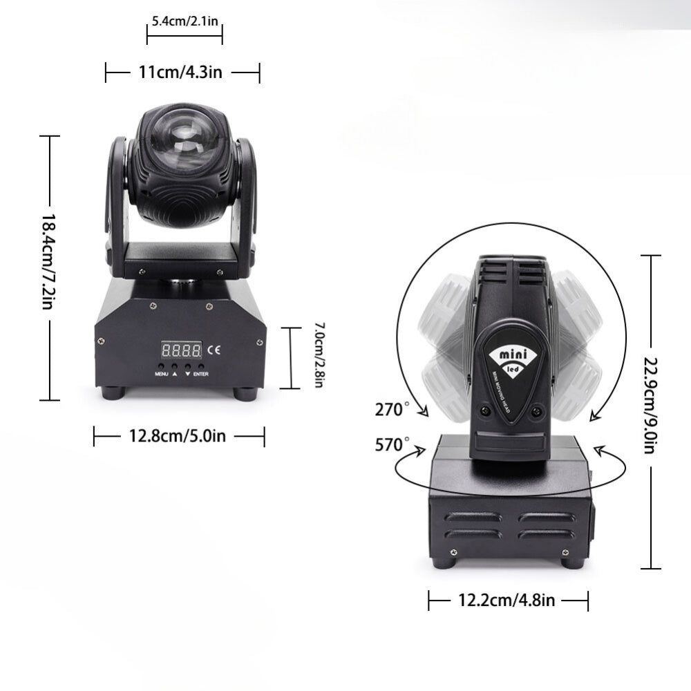 15W Mini LED Moving Head Light DMX512 RGBW Light Beads 4 In 1 Beam Stage Light - Buy Online at Bargain Bay Australia