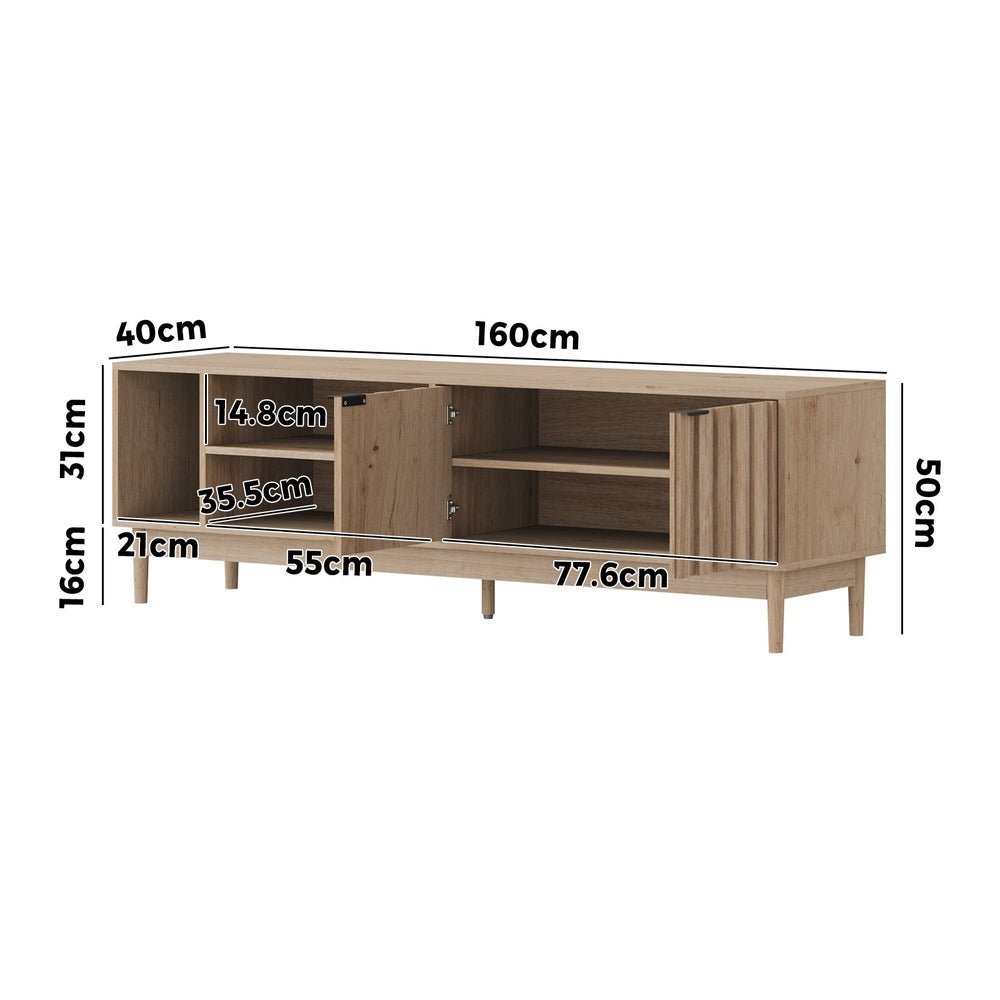 160cm Natural TV Cabinet Entertainment Unit Stand - Buy Online at Bargain Bay Australia