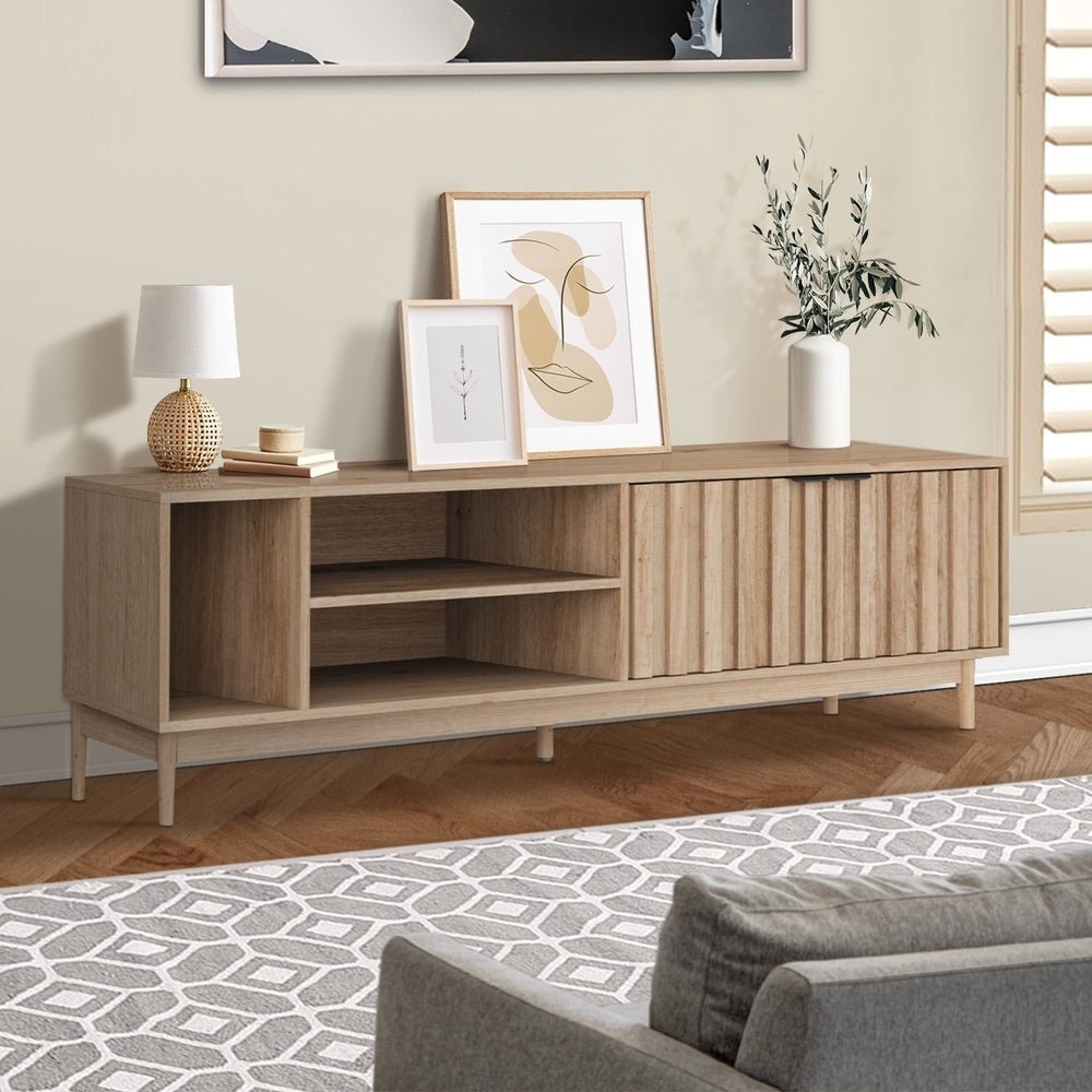 160cm Natural TV Cabinet Entertainment Unit Stand - Buy Online at Bargain Bay Australia