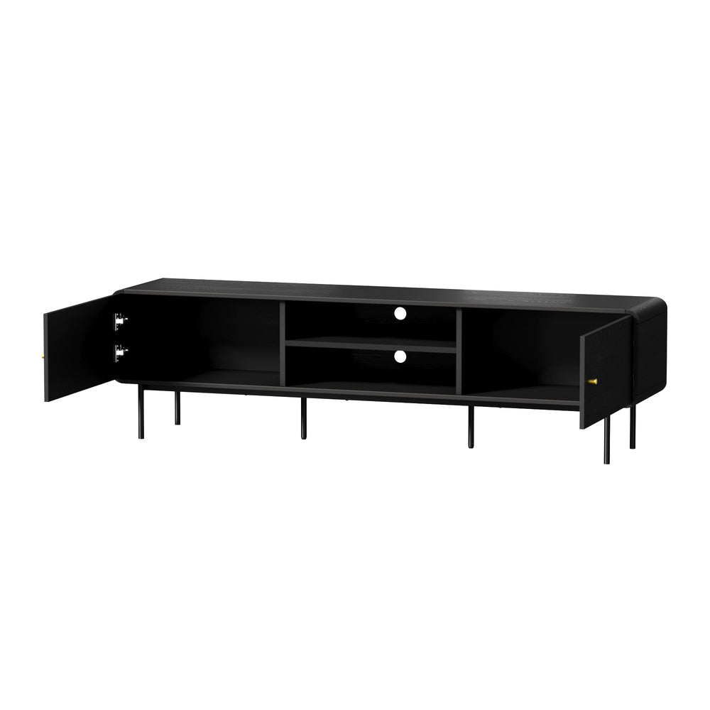 180cm Black Wooden TV Cabinet Entertainment Unit Stand - Buy Online at Bargain Bay Australia