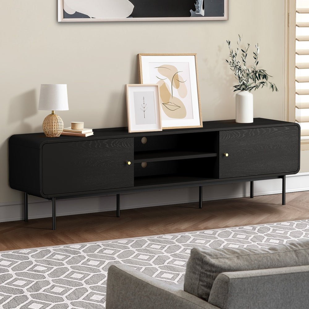 180cm Black Wooden TV Cabinet Entertainment Unit Stand - Buy Online at Bargain Bay Australia
