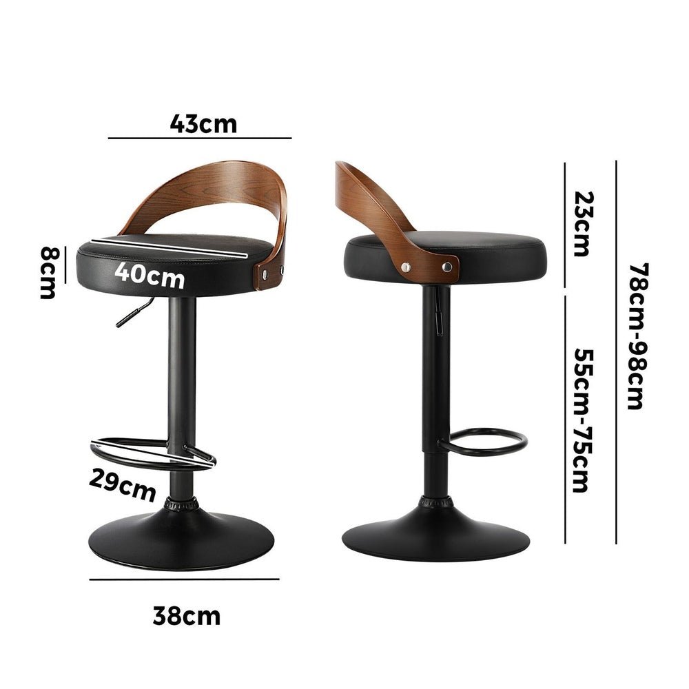 2 pcs Bar Stools Gas Lift Swivel Padded Seat - Buy Online at Bargain Bay Australia