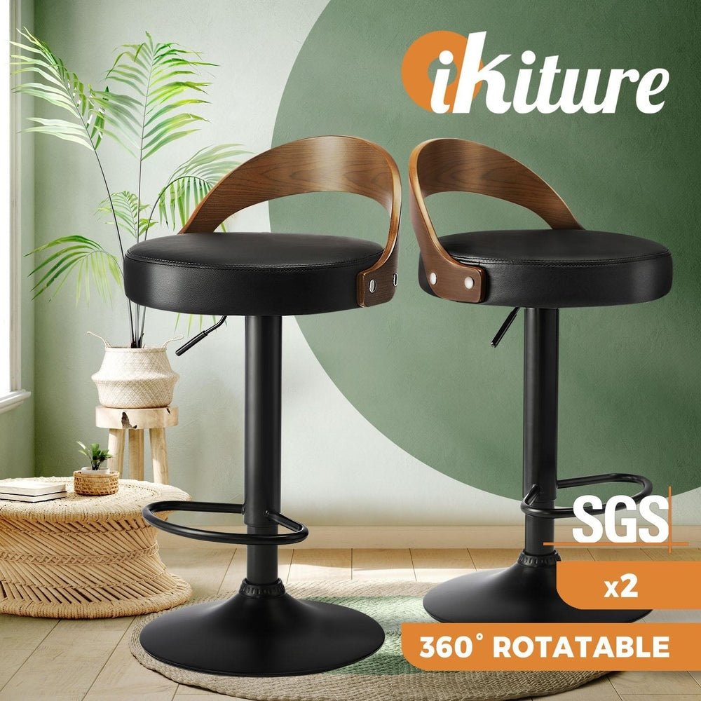 2 pcs Bar Stools Gas Lift Swivel Padded Seat - Buy Online at Bargain Bay Australia