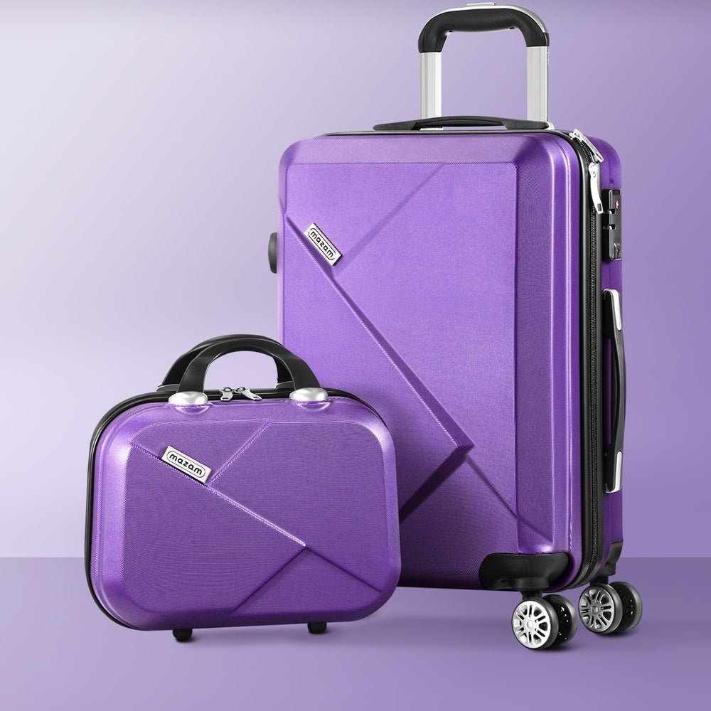 2 Piece Luggage Set TSA Lock Hard Case Purple - Buy Online at Bargain Bay Australia