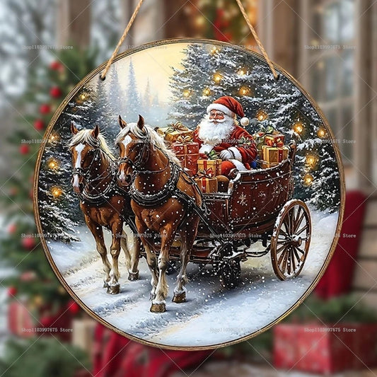 2D Santa Claus Wooden Sign – Christmas Wall & Door Decoration - Buy Online at Bargain Bay Australia