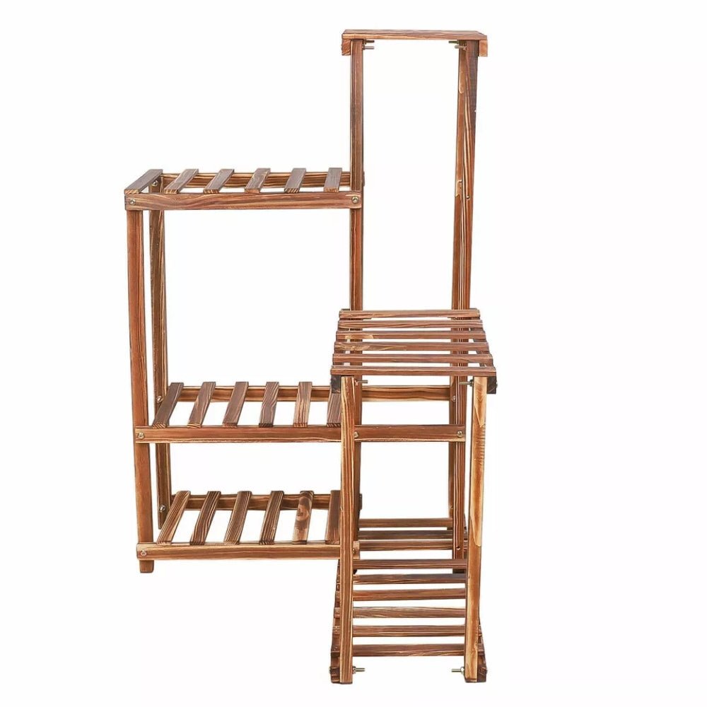 6 Tier Corner Plant Display Stand Wood Flower Pots Shelf Rack - Buy Online at Bargain Bay Australia