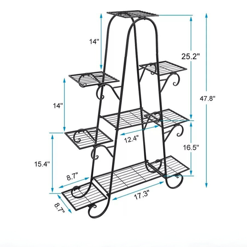 9 Tier Metal Plant Shelf Stand Multilayer Potted Display Rack Patio - Buy Online at Bargain Bay Australia