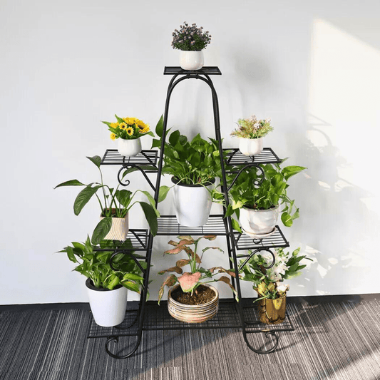 9 Tier Metal Plant Shelf Stand Multilayer Potted Display Rack Patio - Buy Online at Bargain Bay Australia