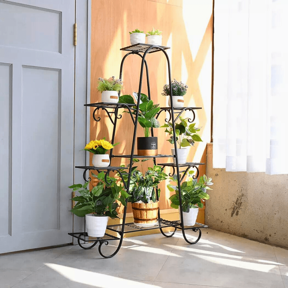 9 Tier Metal Plant Shelf Stand Multilayer Potted Display Rack Patio - Buy Online at Bargain Bay Australia