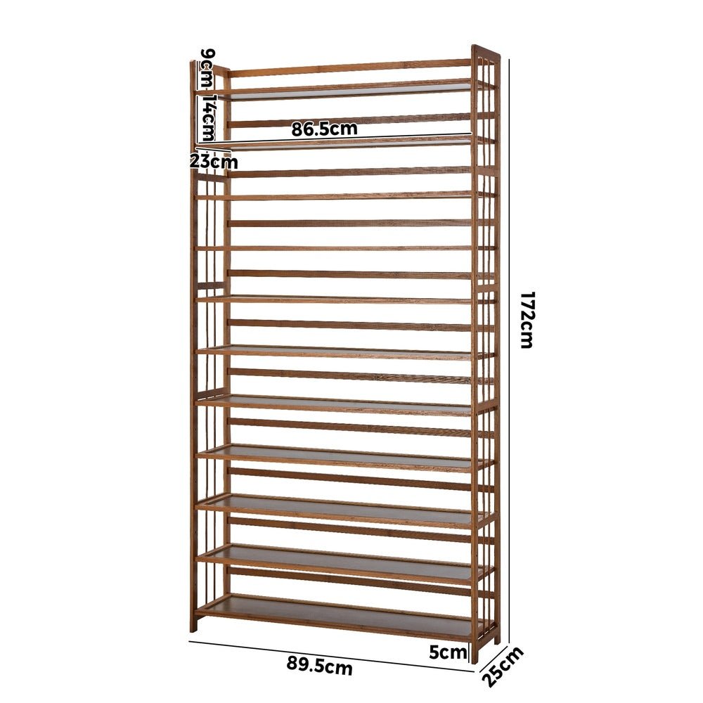 Bamboo Shoe Rack Storage Organizer with 11 Shelves - Buy Online at Bargain Bay Australia