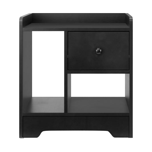 Bedside Table with Drawer and Storage Space Black - Buy Online at Bargain Bay Australia