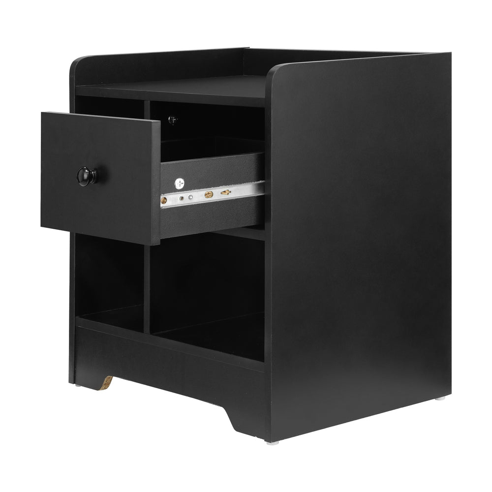 Bedside Table with Drawer and Storage Space Black - Buy Online at Bargain Bay Australia