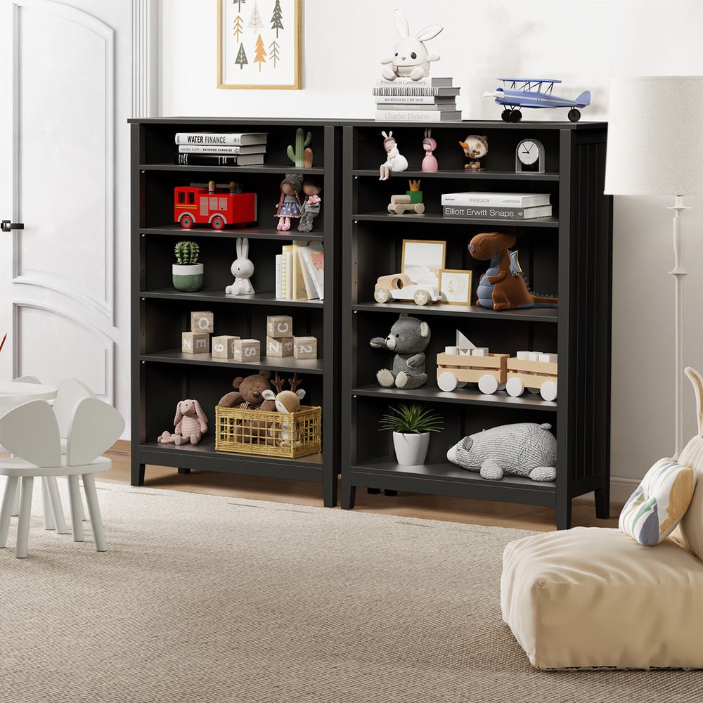 Black 5 Tier Bookshelf Bookcase Display Storage Cabinet - Buy Online at Bargain Bay Australia
