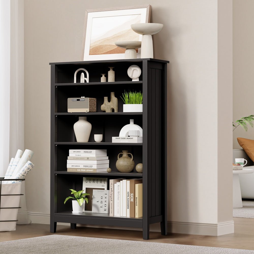 Black 5 Tier Bookshelf Bookcase Display Storage Cabinet - Buy Online at Bargain Bay Australia