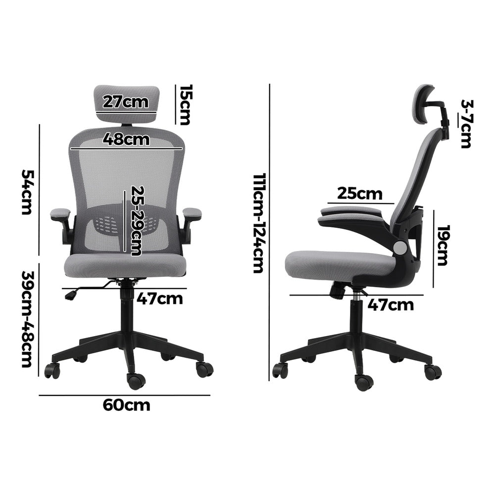 Black and Grey Mesh Executive Office Chair with Racing Style and Tilt Function - Buy Online at Bargain Bay Australia