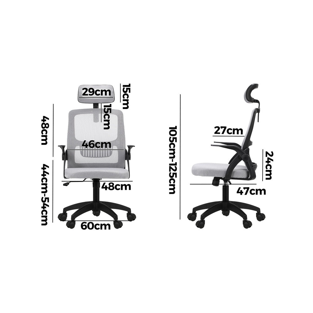 Black and Grey Mesh Office Chair with Fabric Seat - Buy Online at Bargain Bay Australia