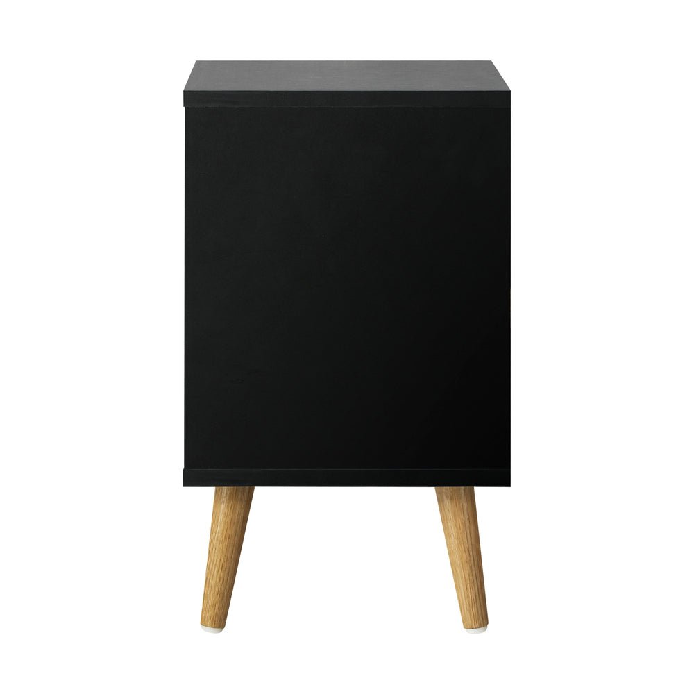 Black Bedside Tables with Air Gap Handle and 2 Drawers - Buy Online at Bargain Bay Australia