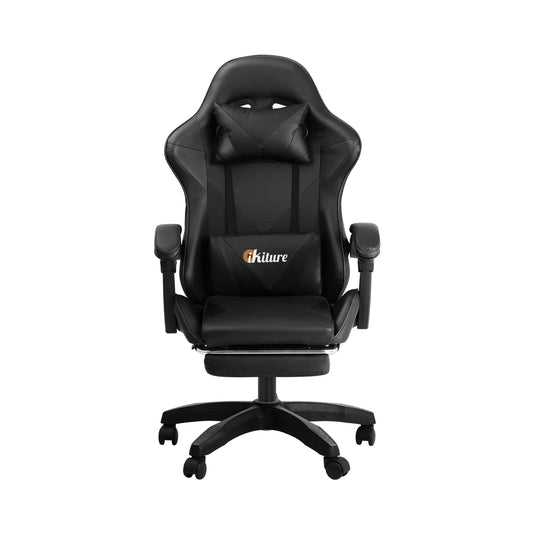 Black Gaming Chair with Footrest and Massage Pillow - Buy Online at Bargain Bay Australia