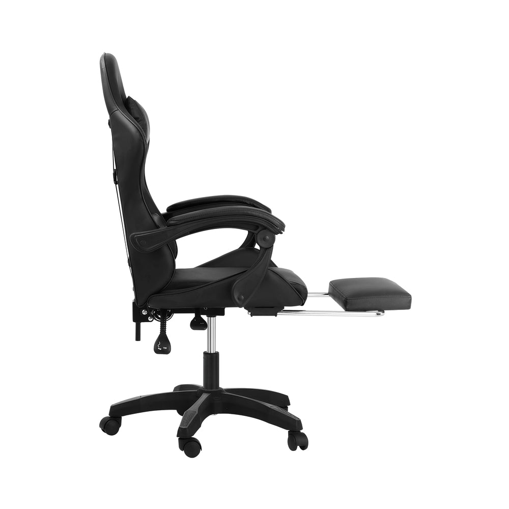 Black Gaming Chair with Footrest and Massage Pillow - Buy Online at Bargain Bay Australia