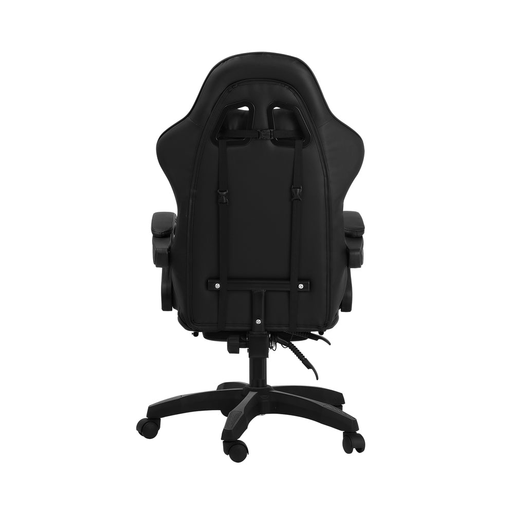 Black Gaming Chair with Footrest and Massage Pillow - Buy Online at Bargain Bay Australia