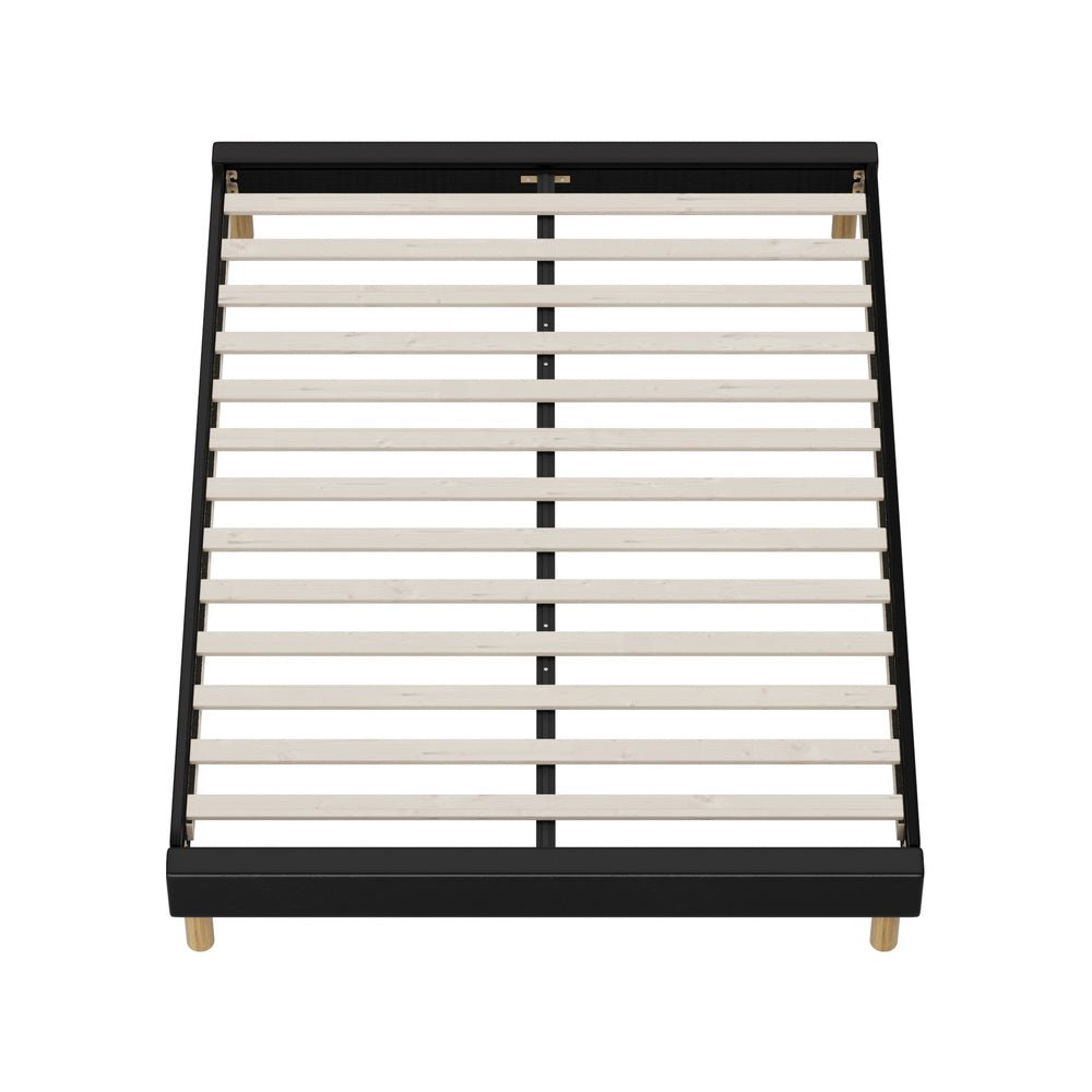 Black Leather Queen Size Bed Frame Base - Buy Online at Bargain Bay Australia