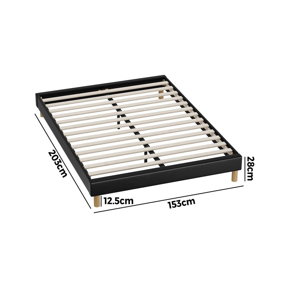Black Leather Queen Size Bed Frame Base - Buy Online at Bargain Bay Australia