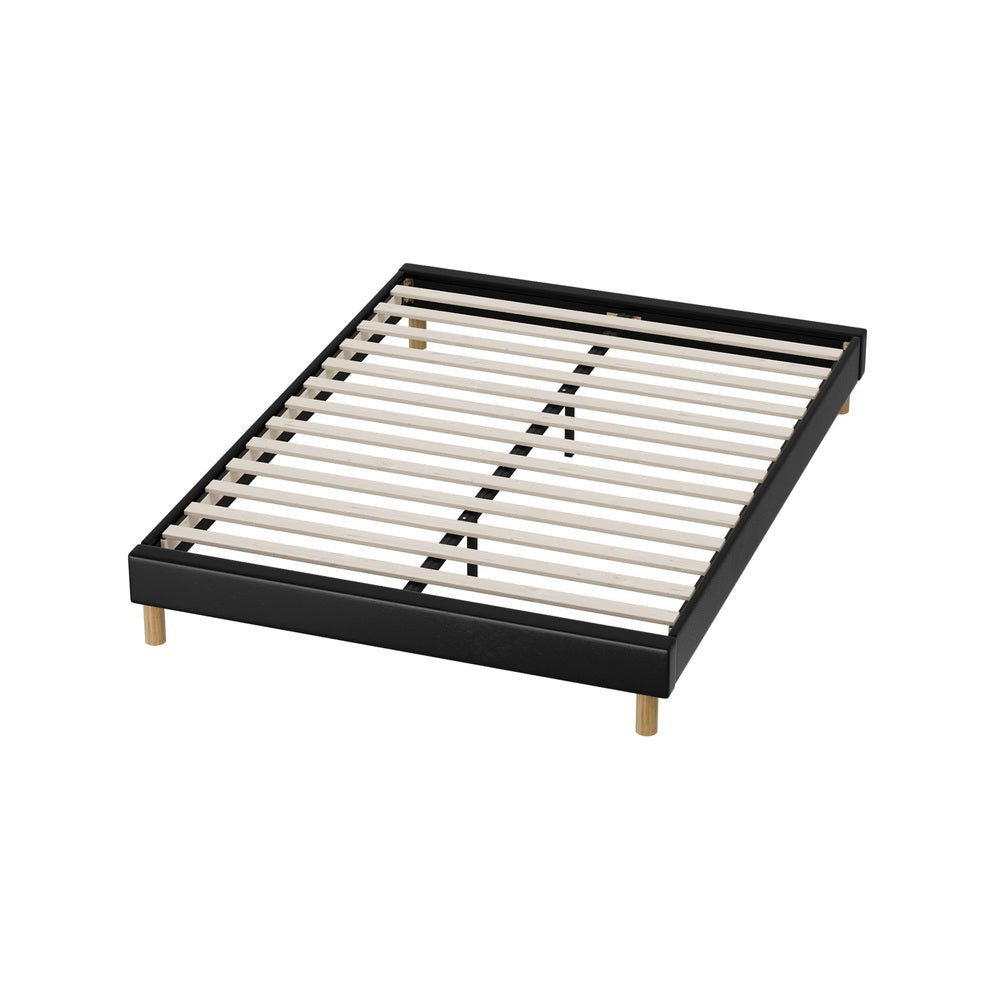 Black Leather Queen Size Bed Frame Base - Buy Online at Bargain Bay Australia