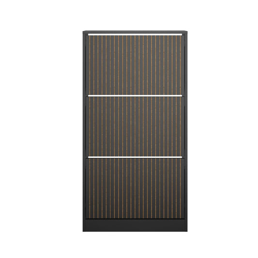 Black Shoe Rack Storage Cabinet with 3 Compartments - Buy Online at Bargain Bay Australia