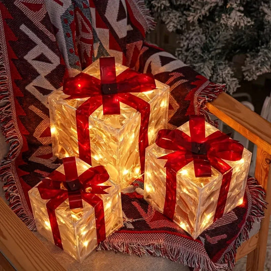 Christmas Luminous Decorative Light Sets – Detachable Gift Box & Fixtures