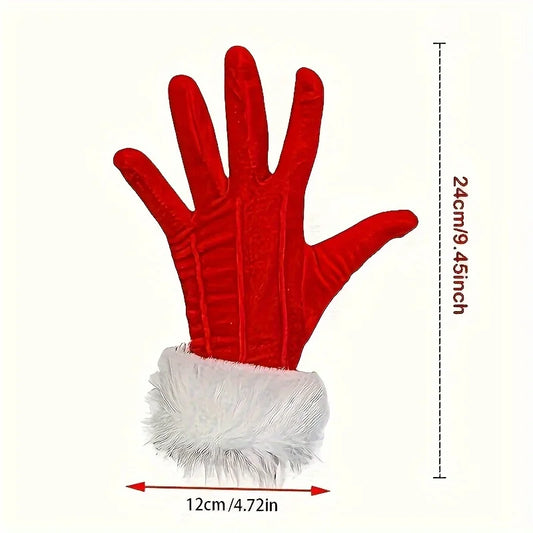 Christmas Plush Gloves – Santa Claus Warm Winter Accessories