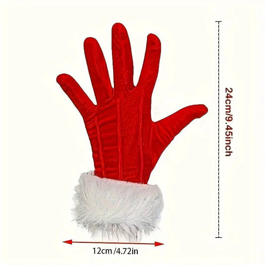Christmas Plush Gloves – Santa Claus Warm Winter Accessories - Buy Online at Bargain Bay Australia