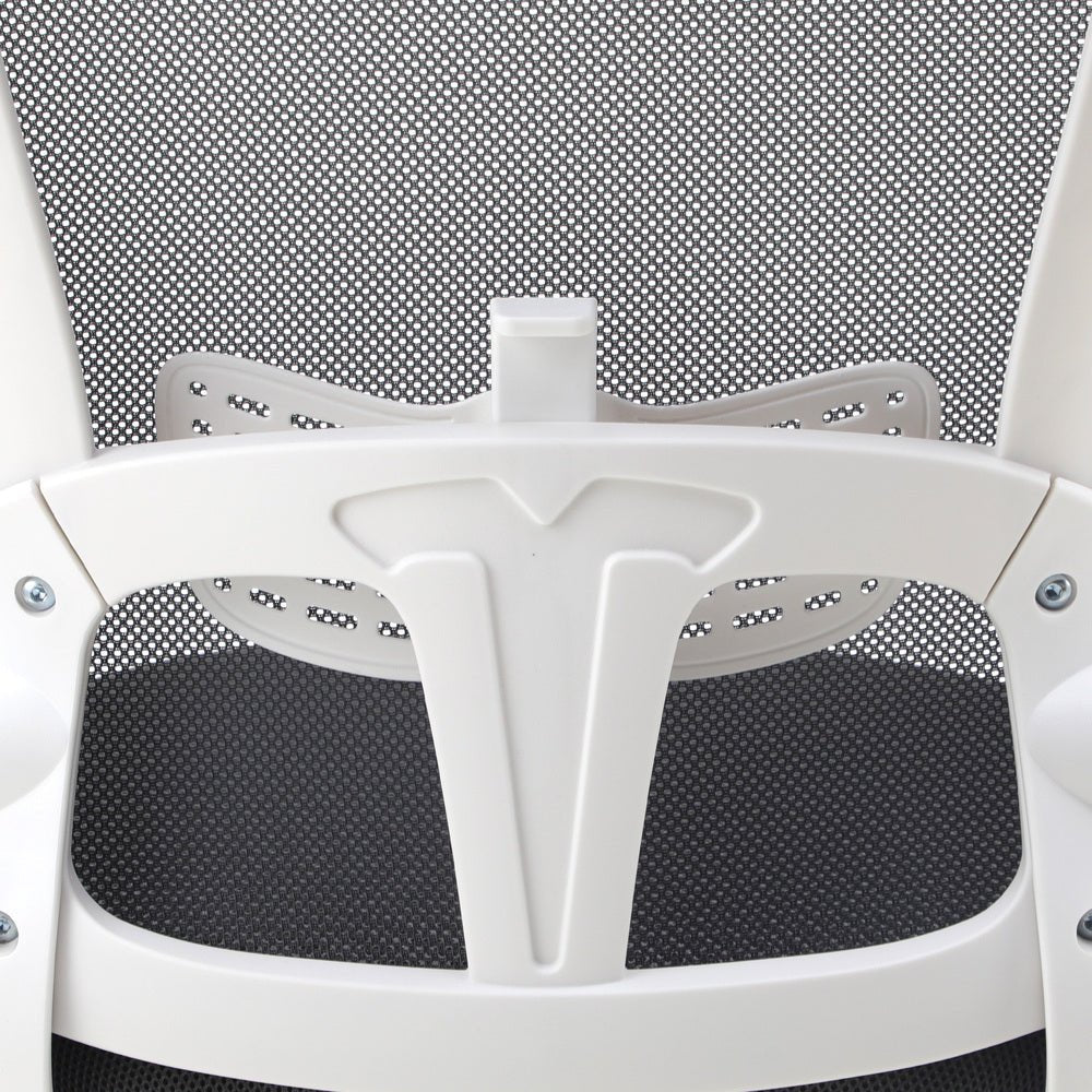 Dark Grey and White Mesh Executive Office Chair with Racing Style and Tilt Function - Buy Online at Bargain Bay Australia