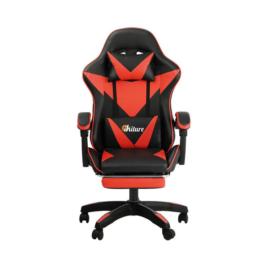 Gaming Chair with Footrest and Massage Pillow Black and Red - Buy Online at Bargain Bay Australia