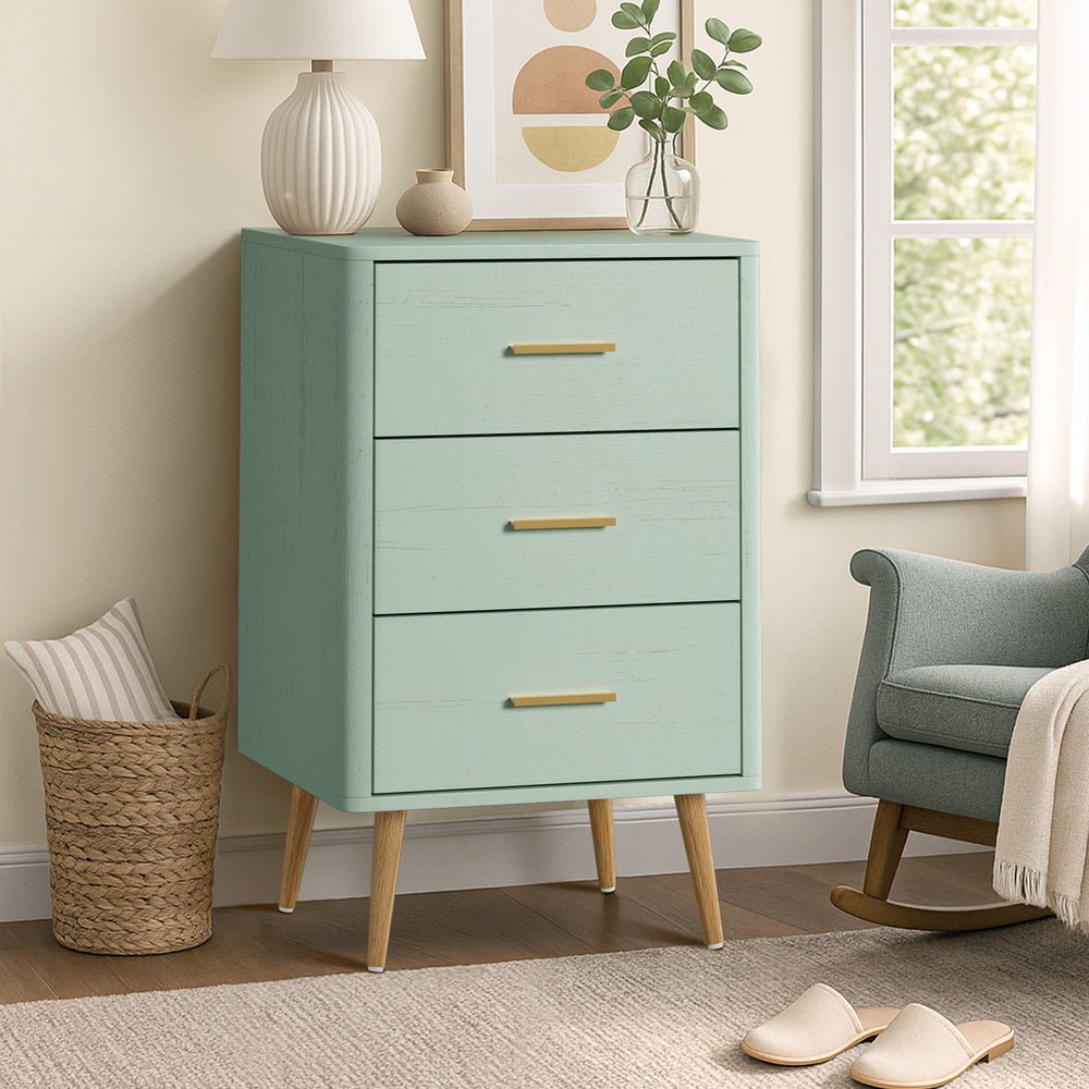 Green 3 Chest of Drawers Tallboy - Buy Online at Bargain Bay Australia