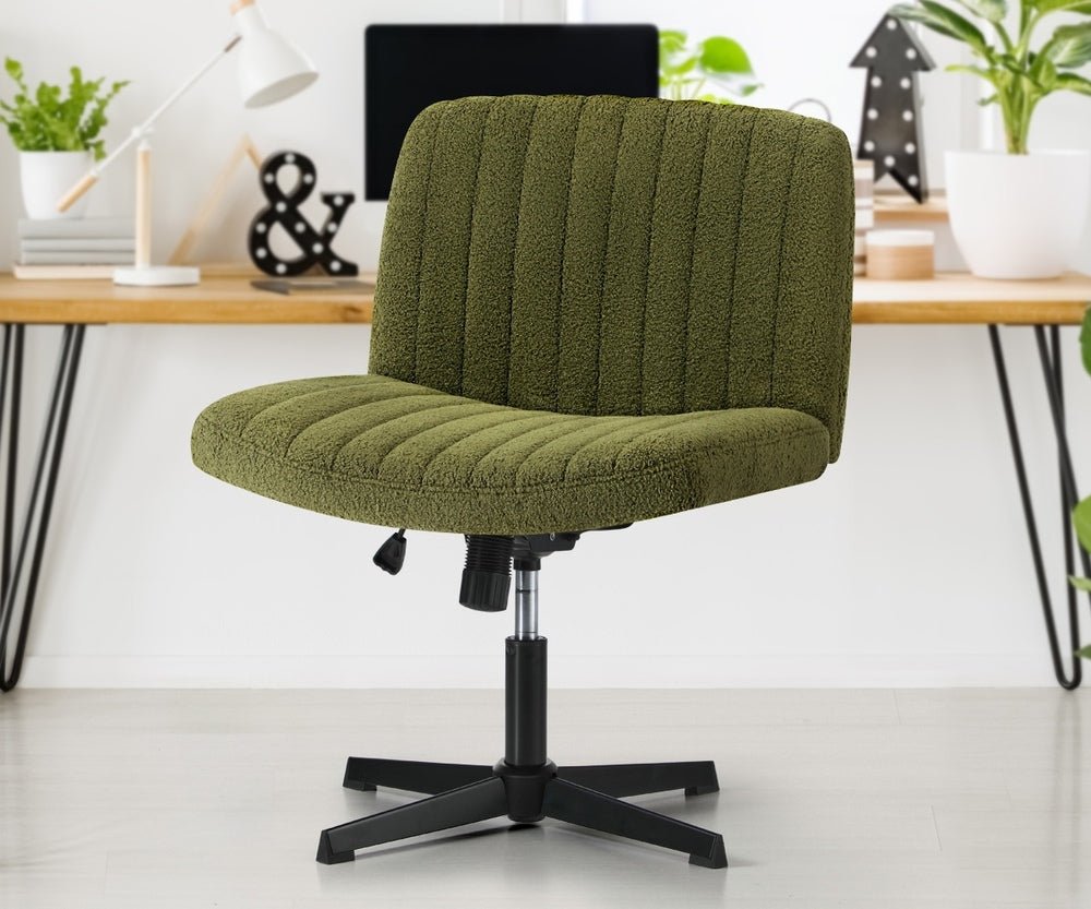 Green Sherpa Mid Back Armless Office Chair with Wide Seat - Buy Online at Bargain Bay Australia