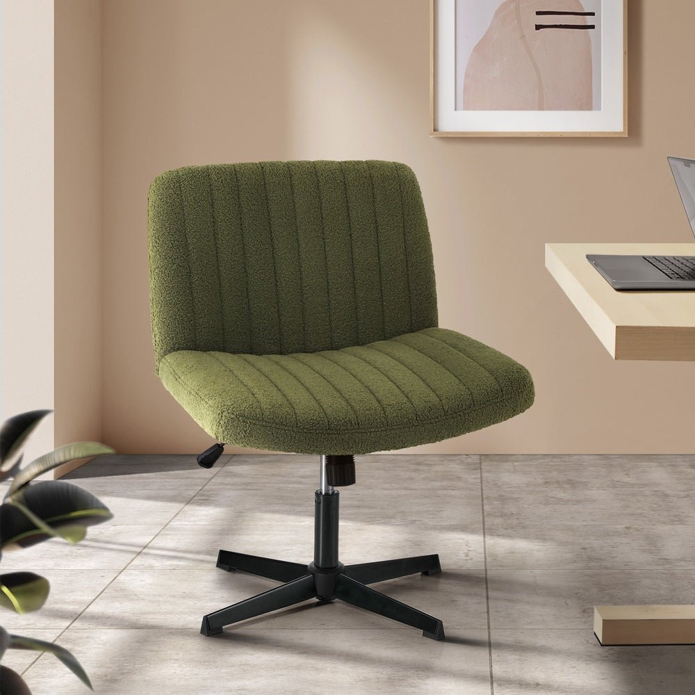 Green Sherpa Mid Back Armless Office Chair with Wide Seat - Buy Online at Bargain Bay Australia