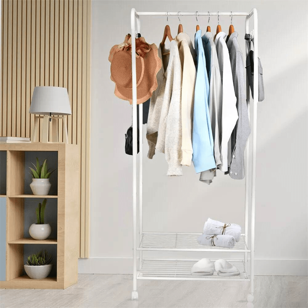 Heavy Duty Industrial Pipe Clothes Rack with Wheels - Buy Online at Bargain Bay Australia