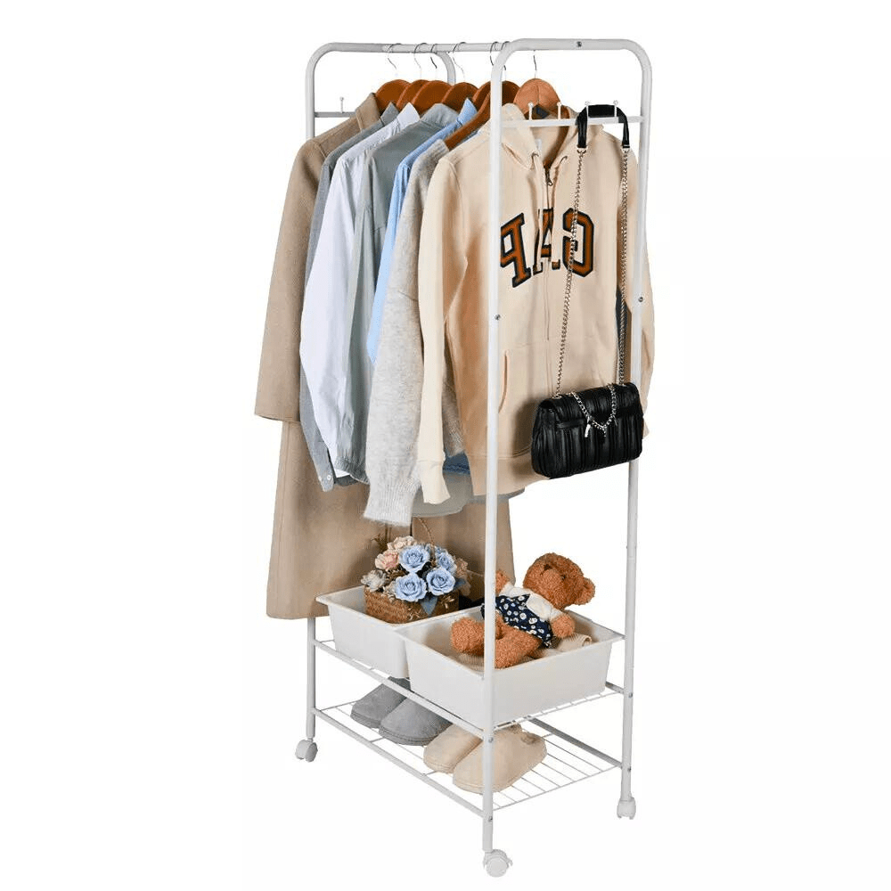 Heavy Duty Industrial Pipe Clothes Rack with Wheels - Buy Online at Bargain Bay Australia