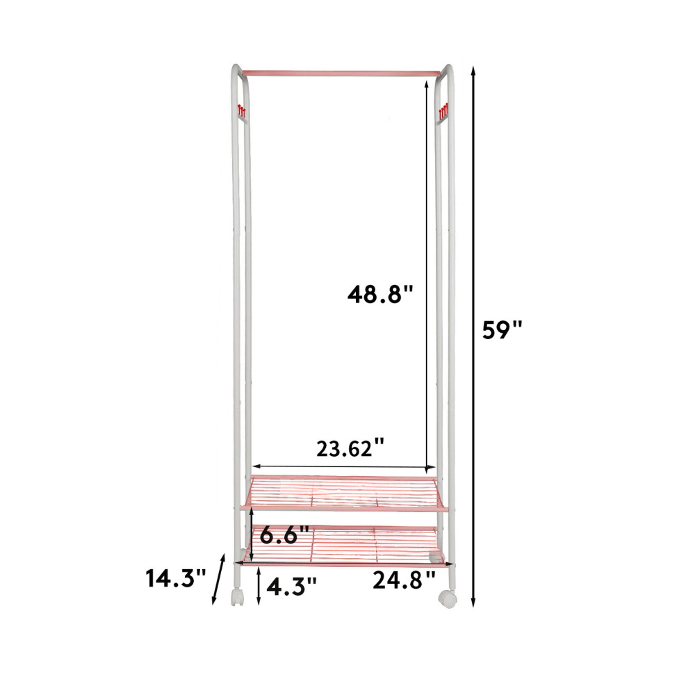 Heavy Duty Industrial Pipe Clothes Rack with Wheels - Buy Online at Bargain Bay Australia