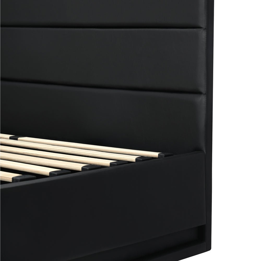 King Bed Frame with Gas Lift RGB Storage Space Black - Buy Online at Bargain Bay Australia