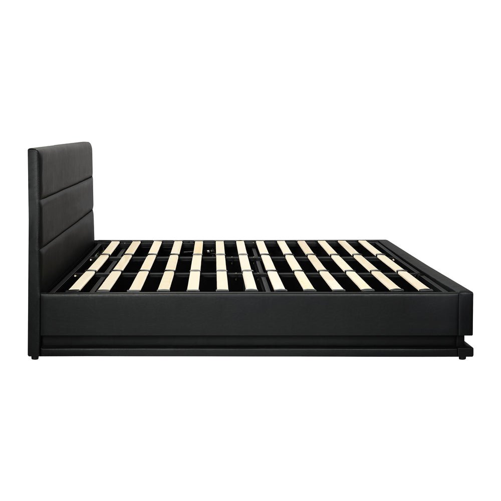 King Bed Frame with Gas Lift RGB Storage Space Black - Buy Online at Bargain Bay Australia