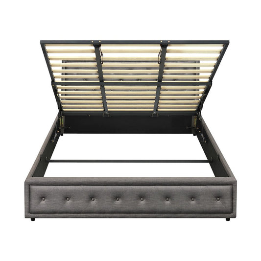 King Bed Frame with Gas Lift Storage Base Grey - Buy Online at Bargain Bay Australia