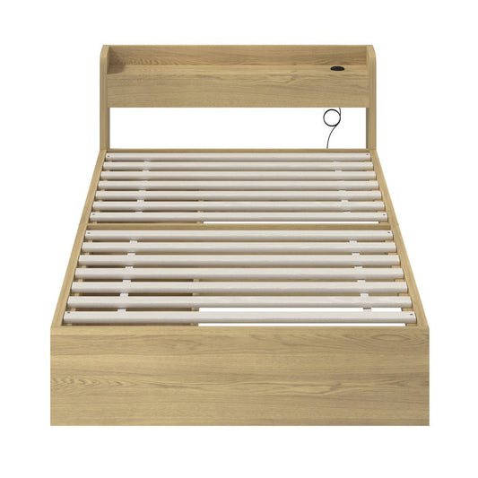 King Single Bed Frame with Two Drawers and Charging Ports - Buy Online at Bargain Bay Australia