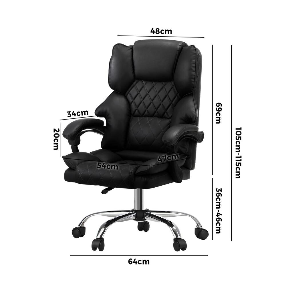 Massage Office Chair PU Leather Black - Buy Online at Bargain Bay Australia