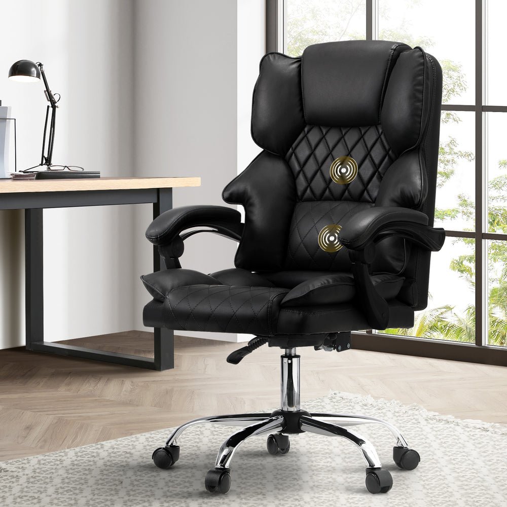 Massage Office Chair PU Leather Black - Buy Online at Bargain Bay Australia