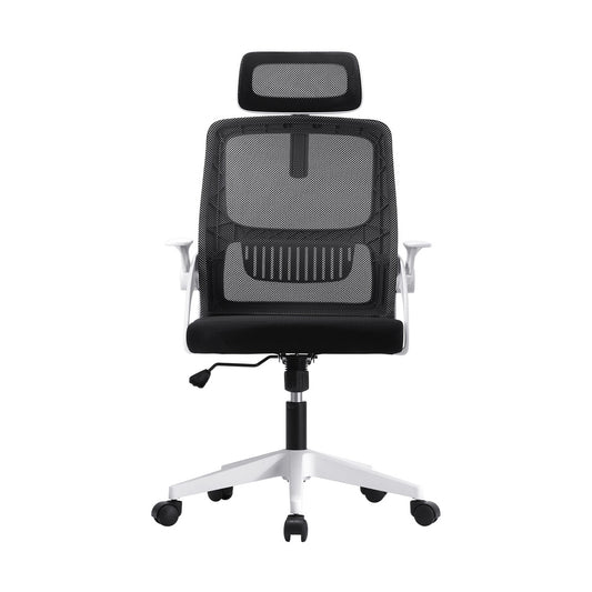 Mesh Office Chair with Fabric Seat Black and White - Buy Online at Bargain Bay Australia