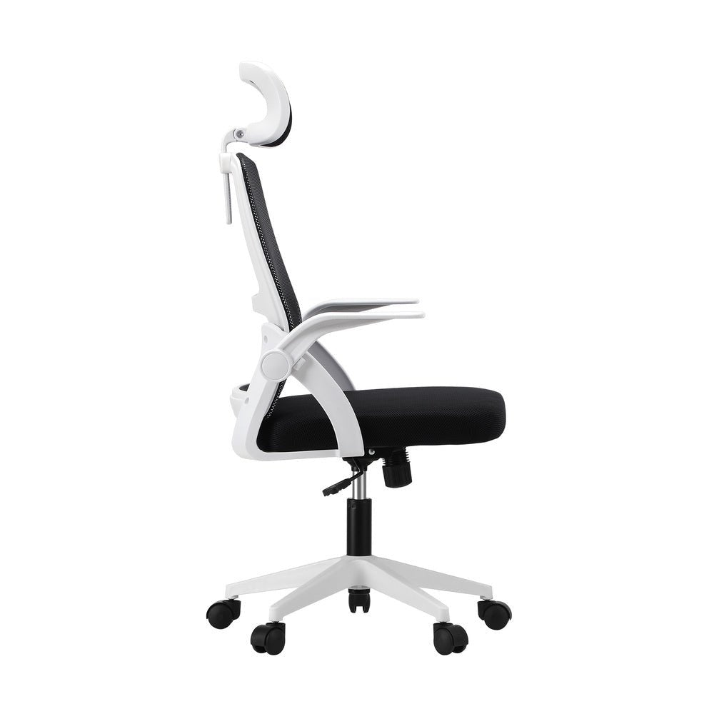 Mesh Office Chair with Fabric Seat Black and White - Buy Online at Bargain Bay Australia