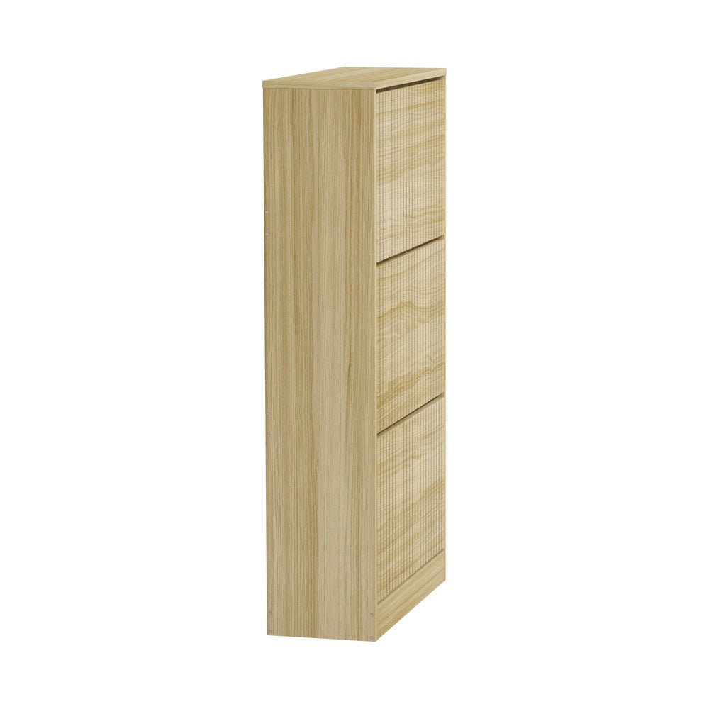 Natural Shoe Rack Storage Cabinet with 3 Compartments - Buy Online at Bargain Bay Australia