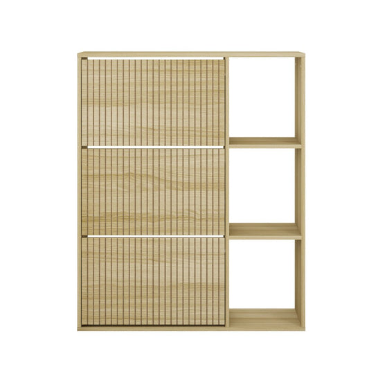 Natural Shoe Rack Storage Cabinet with Display Shelves - Buy Online at Bargain Bay Australia