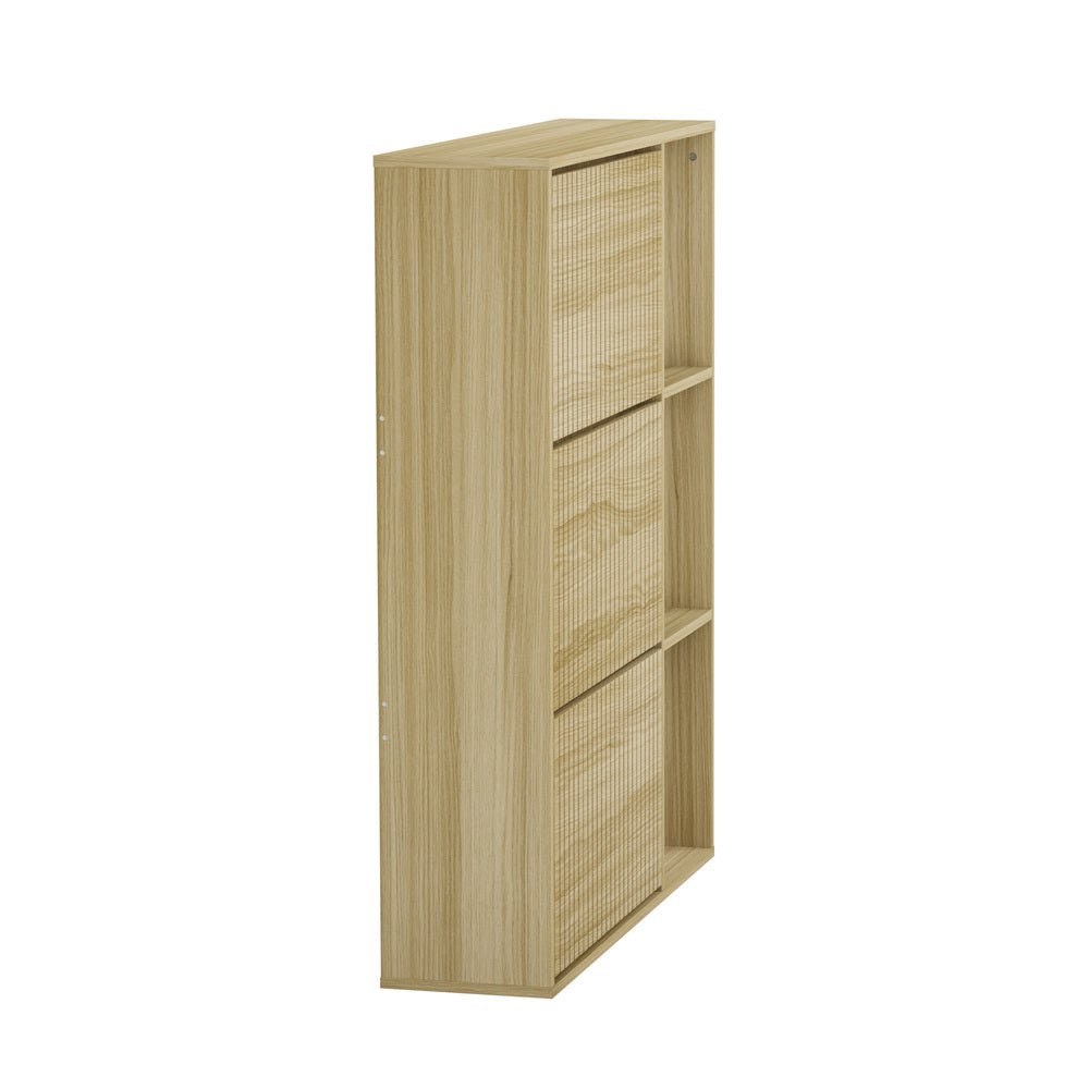 Natural Shoe Rack Storage Cabinet with Display Shelves - Buy Online at Bargain Bay Australia